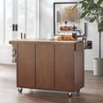 thumbnail image 3 of TMS Country Kitchen Cart with Wood Top, Espresso, 3 of 6