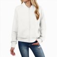 thumbnail image 4 of Towmus Womens Oversized Tunic Tops Jackets Cap Long Sleeve Sweatshirts Zip Up Motorcycle Coats with Pockets, 4 of 5