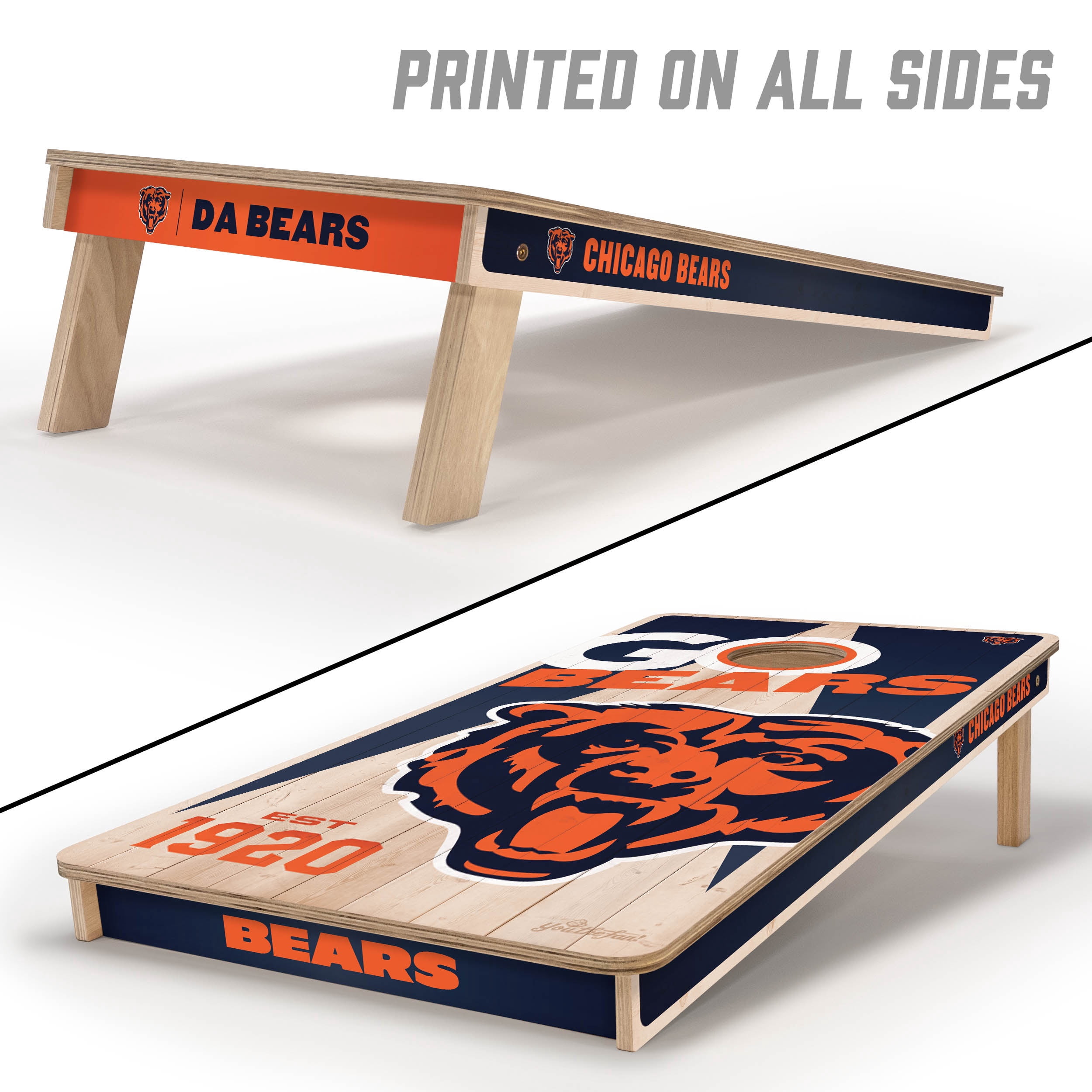 YouTheFan NFL Chicago Bears 2' x 4' Cornhole Game No Bags