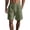 Green, variant on Cotton Linen Bermuda Shorts for Men Lightweight Breathable Elastic Waist Wide Straight Leg Beach Shorts with Pockets