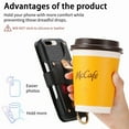 thumbnail image 2 of ELEHOLD Case for iPhone 8 Plus/7 Plus, RFID Blocking Zipper Leather Wallet Stand Case with Card Slot & Wrist Strap & Ring Holder,Black, 2 of 10