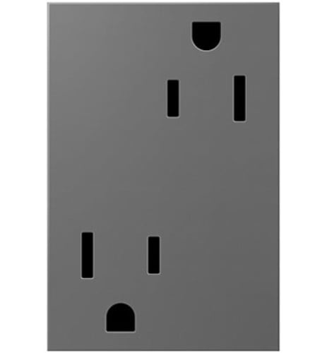 Legrand ARTR153M4 Magnesium Adorne Double 15 Amp Tamper Resistant Outlet, 3 Module