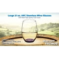 thumbnail image 4 of 10 ARC Stemless Wine Glasses Set, 21 oz. - Chardonnay, Cabernet, Merlot, Sauvignon - Purple, 4 of 5