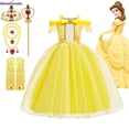 thumbnail image 2 of Vestido de la Bella y La Bestia para niñas, disfraz de princesa de Disney para Halloween, vestidos para fiesta infantiles y boda, 2 of 4