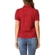 thumbnail image 3 of INSPIRAR CHIC Blusa de Chifón con Cuello Peter Pan y Lazo, Estampado Retro, Manga Corta, S Puntos Rojos, 3 of 8