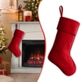 thumbnail image 2 of 20 Inches Christmas Stocking, Soft Velvet Xmas Tree Hanging Ornament, Christmas Stocking Decoration for Family New Year Holiday Party Mantel Fireplace Decor, Gift Filler Suffer Bag,1Pc,Red, 2 of 4