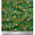thumbnail image 1 of Soimoi Green Modal Satin Fabric Mathematical Symbol Print Fabric by the Yard 42 Inch Wide, 1 of 1