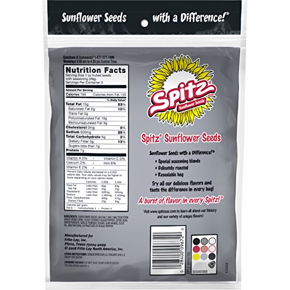 Spitz Cracked Pepper Sunflower Seeds 6 oz Resealable Big Bag (Pack of 3)