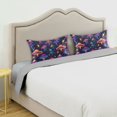 thumbnail image 5 of Haosy Satin Pillowcase for Hair and Skin Standard Cooling Silk Pillow Case with Envelope Closure Neon Mushroom and Star 20"x30", 5 of 9