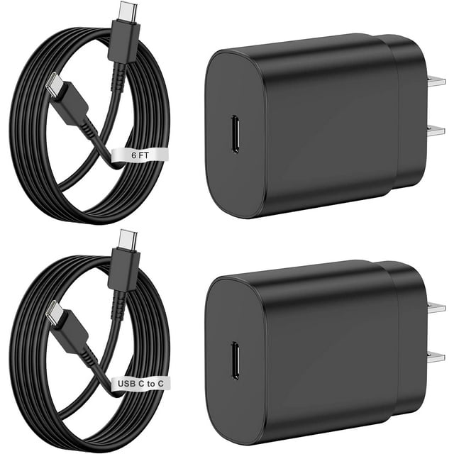 2Pack-For Samsung Galaxy S22, S21,Note 20 Fast Charging,25w USB C Wall Charger Super Fast Charger Type C Block&6ft Android Phone Charger Cable for Samsung Galaxy S22 Plus, S20 / S21 Ultra Plus