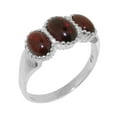 thumbnail image 1 of LBG British Made 14k White Gold Natural Garnet Womens Promise Ring - 33 size options - Size 9.5, 1 of 7