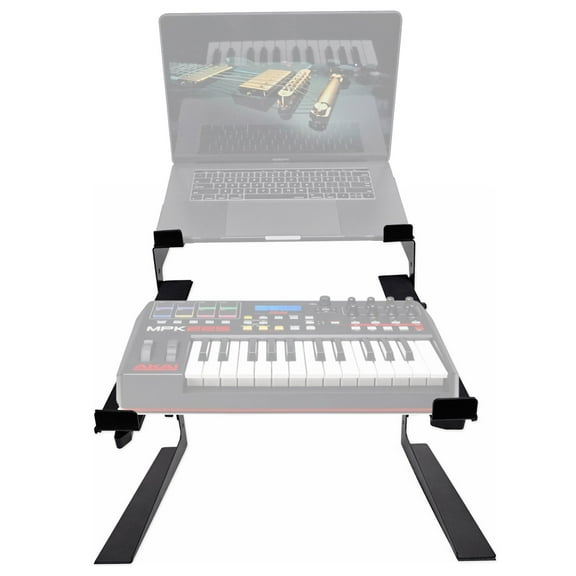 Rockville Dual Shelf Laptop Controller Stand for Akai MPK225 Keyboard