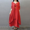 thumbnail image 1 of Robe Décontractée Ample pour Femme, Unie, à Manches Longues, Boho, Longue, Maxi, 1 of 7