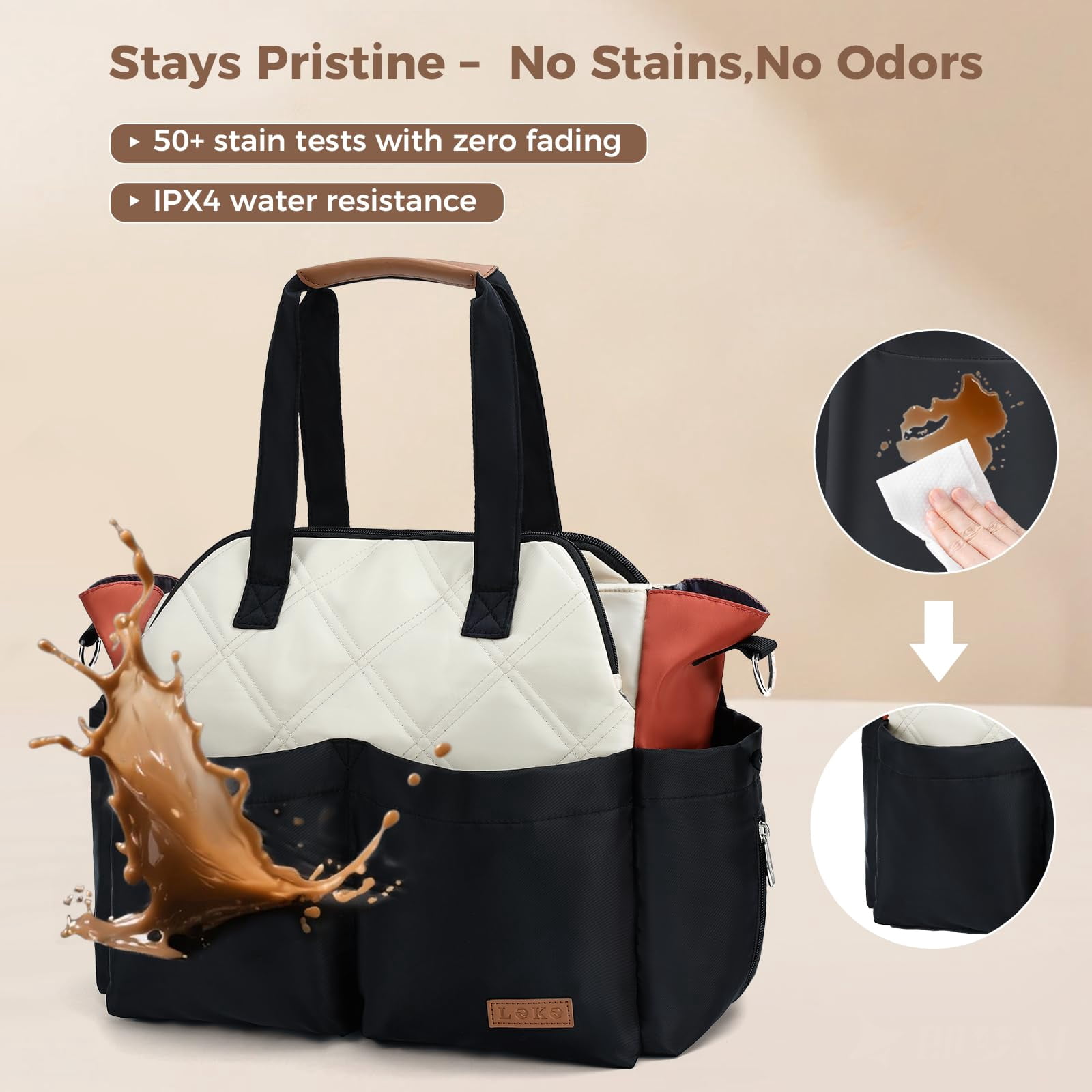 Diaper Bag Tote for Baby, Large Travel Diaper Bag with 17 Pockets, Waterproof Baby Bag with Portable Changing Pad, Crossbody Diaper Tote for Mom, Hospital Labor & Delivery Bag, Newborn Baby Essential