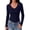 Navy Blue, variant on Zeagoo Long Sleeve Shirts for Women V Neck Top Ribbed Knit Fitted Basic Tee Going Out Tops Casual Fall Trendy