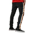 thumbnail image 4 of Ma Croix Mens Track Pants Thick Rainbow Striped Skinny Fit Stretch Elastic Slim Trouser, 4 of 6