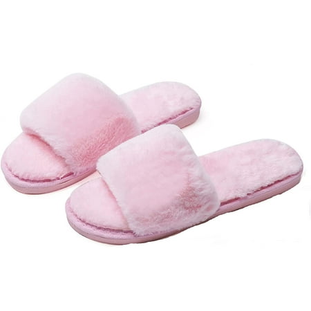 

CoCopeaunt Women s slippers Simple slip-on slippers Leopard slippers Plush slippers Open-toe home sandals Summer slippers