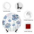 thumbnail image 4 of Bingfone Pale Blue Lotus Flowers Print Bone China Dinner Decorative Plates,Handmade Ceramic Dinner Plate with Stand for Home Club-10in, 4 of 6