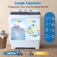 thumbnail image 4 of Portable Washing Machine, 28lbs Twin Tub Washer Mini Compact Laundry Machine with Drain Pump,Compact Washer for Home Dorm Apartment,Grey, 4 of 6