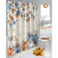 thumbnail image 5 of Thanksgiving Fall Linen Watercolor Blue Watercolor Pumpkin Shower Curtain Set ，Waterproof Fabric Shower Curtains Shower Curtains for Bathroom,Bathroom Decor 72"x78", 5 of 7