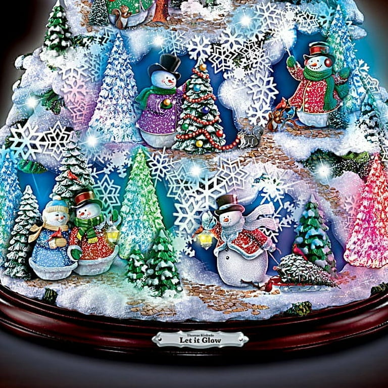 Thomas Kinkade オルゴール LED 照明 クリスマスツリー The Bradford Exchange Thomas Kinkade Let It Glow Tabletop