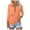 3-Orange, variant on Women's V Neck Polo Shirt 3/4 Sleeve Quarter Zip Collared Tops Color Block Casual Dressy Fall Ladies Blouses