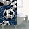 thumbnail image 4 of Blue Soccer Balls Pattern Shower Curtain 36"x72" ,Bathroom Decorative Shower Curtains Set with 12 Hooks,Modern Waterproof Washable Shower Curtain, 4 of 6