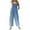 #03Blue, variant on Women's Patchwork Dual Pocket Jumpsuit Loose Floral Print Bohemian Wide Leg Bib Overall Black 3XL