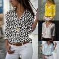 thumbnail image 3 of Blusa de manga larga con solapa para mujer Camisa con tops de estilo suelto con estampado floral para niñas Vogacara  FS11378-18, 3 of 7