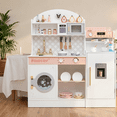 thumbnail image 3 of Redsmile Play Kitchen,Wooden Kids Kitchen Playset with Coffee Maker and Accessories,Pretend Play Toy with Realistic Lights and Sounds,Gift for Girls Boys Ages 3-10,White, 3 of 9
