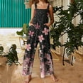 thumbnail image 2 of Clearance Under 10$!Fashion Jumpsuit for Womens Plus Size Flower Printing Button Pocket Jumpsuits Jeans Jumpsuit, 2 of 7
