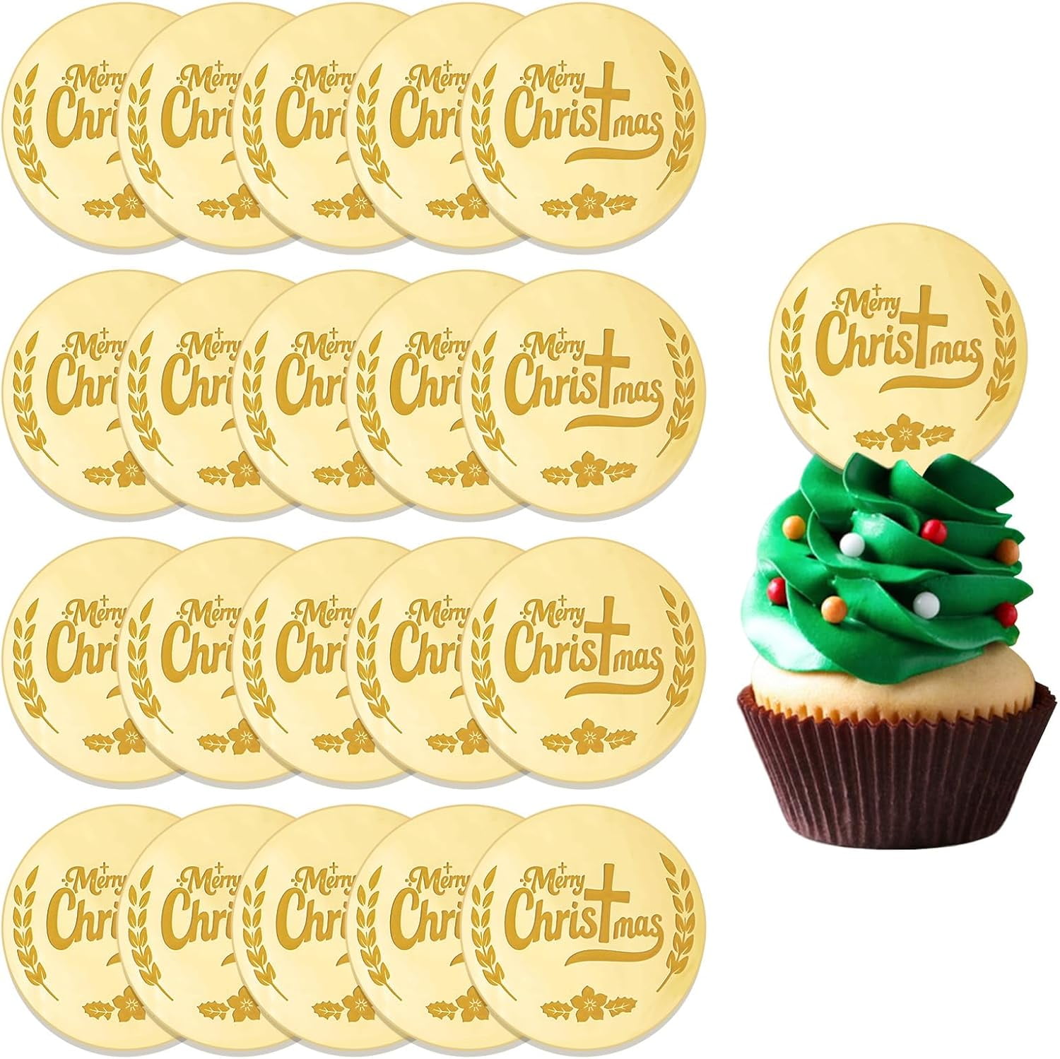 64 PCS Mirror Gold Acrylic Cake Topper Set - Alphabet A-Z & Numbers 0-9 For Wedding, Birthday, Baby Shower 3 thumbnail image