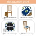 thumbnail image 4 of Blue and Green Modern Art Geometric Seat Covers for Dining Room Chairs Set Of 4,Stretch Printed Washable Chair Seat Cover with Elastic Ties and Button,Removable Waterproof Couch Cushion Covers, 4 of 6