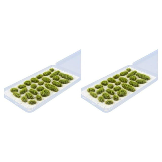 ZheElen 25x Simulation Cluster Green Grass for Train Scenery Decor Accessory Model Landscape Light Green 6mm 2Set