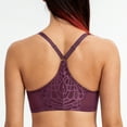 thumbnail image 3 of MELENECA Female Racerback Front Closure Unlined Underwire Bra for Women Grape Wine 34E, 3 of 5