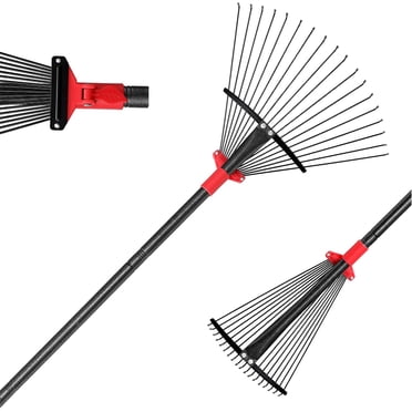 Rake for Leaves with 18 Metal Tines for Lawn,Leaf Rake Yard Tools for Collecting Leaves, Grass Clippings, Garbage