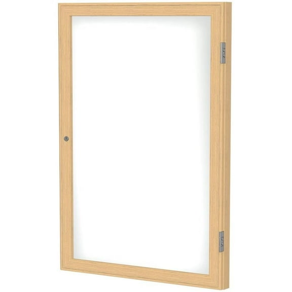 Ghent's Ceramic 24" x 18" 1 Door Enclosed Mag. Whiteboard in White