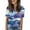 01 Navy, variant on Summer Savings Marble Print Tops for Women V Neck T Shirts with Buttons Summer Short Sleeve Blouses Colorful Tie Dye Shirt Tees Clearance Sales Today