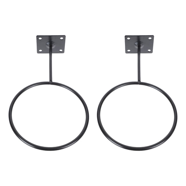 MasteelfCA 2Pcs Wall Ball Holders Basketball Shelf Football Display Stand Round Rack