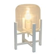 thumbnail image 2 of Simple Designs White Wood Mounted Table Lamp with Glass Cylinder Shade, 2 of 6