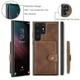 thumbnail image 6 of Allytech 2 in 1 Detachable Wallet Case for Samsung Galaxy S24 Ultra, [Support Wireless Charging] [4 Card Slots & 2 Cash Pocket], Retro PU Leather Magnetic Closure Shockproof Anti-Drop Slim Case, Brown, 6 of 8