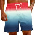 thumbnail image 5 of Flash Picks HOOMEUMY Men's Summer Gradient Color Swim Trunks Quick Dry Beach Shorts Bathing Suit with Drawstring Mesh Lining Board Shorts Multicolor 40, 5 of 9