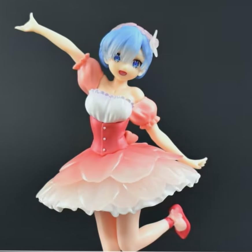 Newly Rem Figure Cherry Blossoms Dress Rem Action Figures 20cm/7.9inch Anime Character Collection Decor Statue Model Ornament Gifts