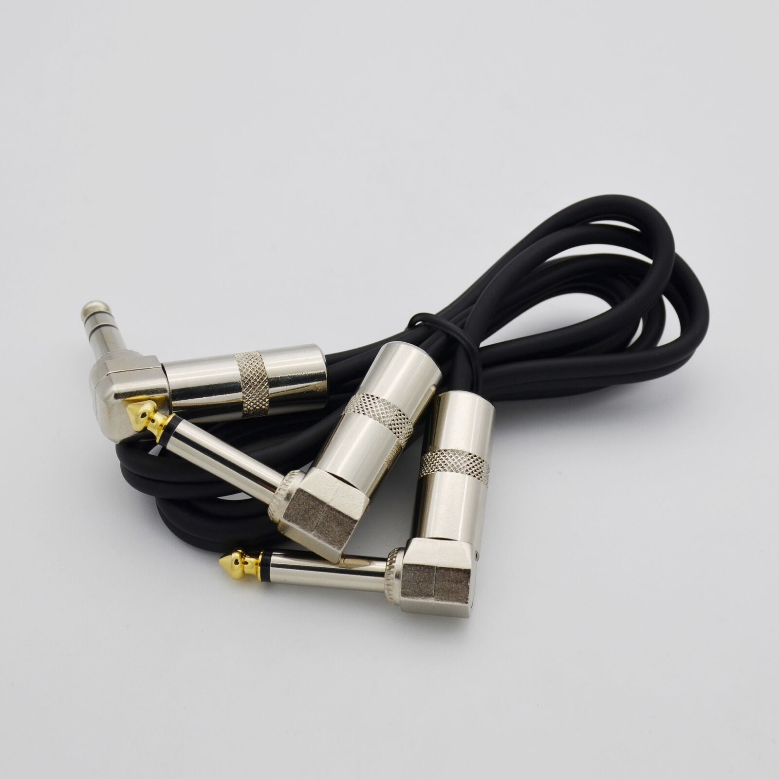 2,Y Audio cable cord Right Angle DUAL 6.35mm MONO male to 1/4 90°Right TRS Plug