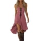 thumbnail image 2 of mfyjkho Vestidos midi para mujer, Vestido playero midi de fiesta sin mangas con aberturas de color liso para mujer, moda de verano, vacaciones Vestidos de otoño l, 2 of 7