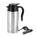 thumbnail image 1 of 24V 750ML portable stainless steel cigarette lighter heated drinking cup portable car kettle cup electric travel thermos for heating water coffee milk tea, 1 of 9