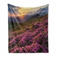 thumbnail image 1 of Nature Soft Flannel Fleece Blanket, Flower Meadow on Mountain Valley with Horizon Sky Surreal Mother Earth Beauty Image, Cozy Plush for Indoor and Outdoor Use, 70" x 90", Multicolor, by Ambesonne, 1 of 6