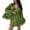 Green, variant on GZMOALH Women's Satin 3 Piece Pajama Set with Feather Trim Robe, Bralette Top and Matching Shorts