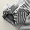 thumbnail image 5 of JTieacloth Men Long Sleeved Stripe Summer Shirt With Chest Pocket Tops Blouse Business Slim Fit Shirt Black, 5 of 6