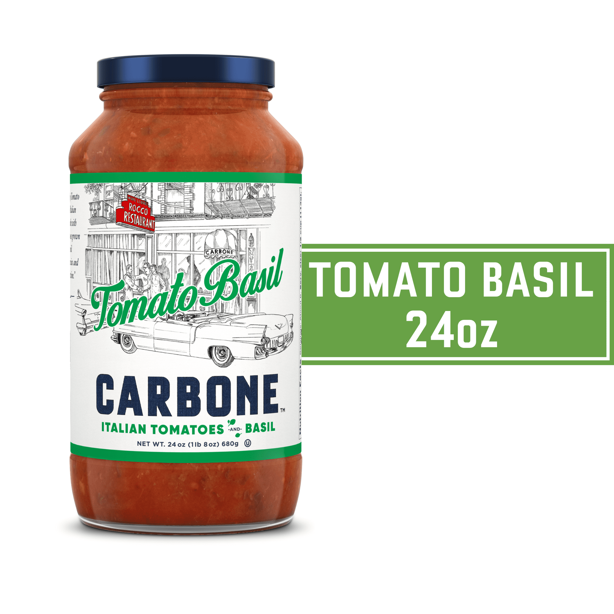 (2 pack) Carbone Fine Food Tomato Basil Pasta Sauce Made with Italian Tomatoes, 24 oz